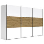 SCHWEBETÜRENSCHRANK 300/216/68 cm 3-türig  - Alufarben/Weiß, KONVENTIONELL, Holzwerkstoff/Metall (300/216/68cm) - Hom`in