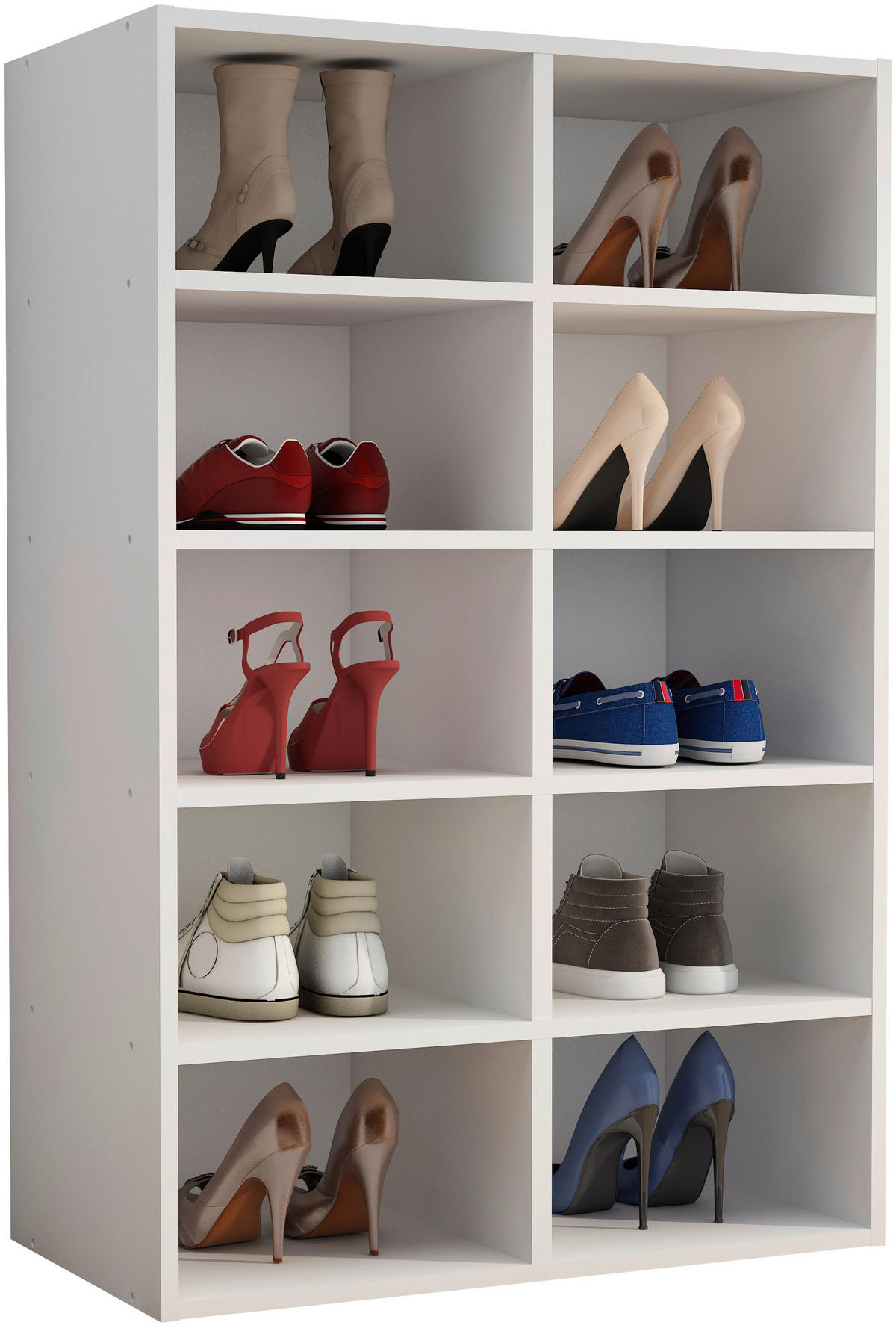 SCHUHREGAL Weiß  - Weiß, Design, Holzwerkstoff (55/84/30cm) - MID.YOU