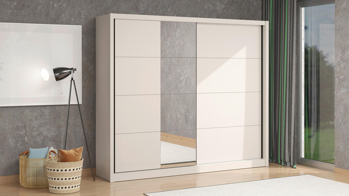 SCHIEBETÜRENSCHRANK 251/215,5/60 cm Kaschmir  - Kaschmir/Schwarz, MODERN, Holzwerkstoff/Metall (251/215,5/60cm) - MID.YOU