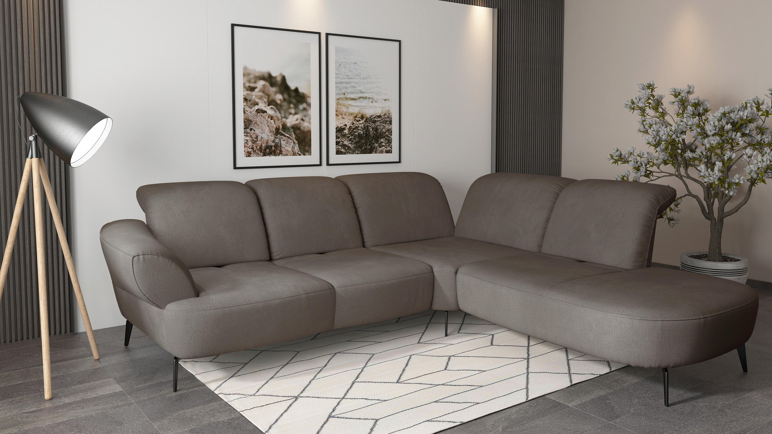 Sit & More Ecksofa Dance E Schlamm 302x270 cm