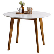 ESSTISCH Kautschukholz massiv rund Weiß - Weiß, Design, Holz (105/76cm) - Carryhome