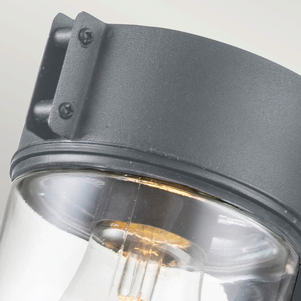 AUSSENWANDLEUCHTE - Grau, Design, Glas/Metall (19,7/10/24,7cm) - Elstead Lighting