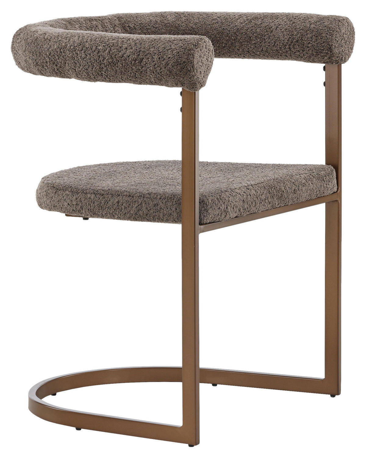 STUHL-SET 2 Stück  in Stahl Bouclé Metall, Textil  - Braun/Grau, Design, Textil/Metall (65/75/54cm) - Livetastic