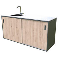UTEKÖK   180/92/63 cm  - antracit/ekfärgad, Basics, metall/sten (180/92/63cm) - Gardenson