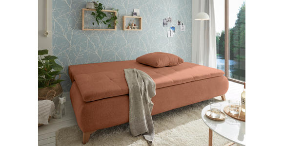 SCHLAFSOFA Webstoff Cognac  - Eichefarben/Cognac, Design, Kunststoff/Textil (202/94/104cm) - Carryhome