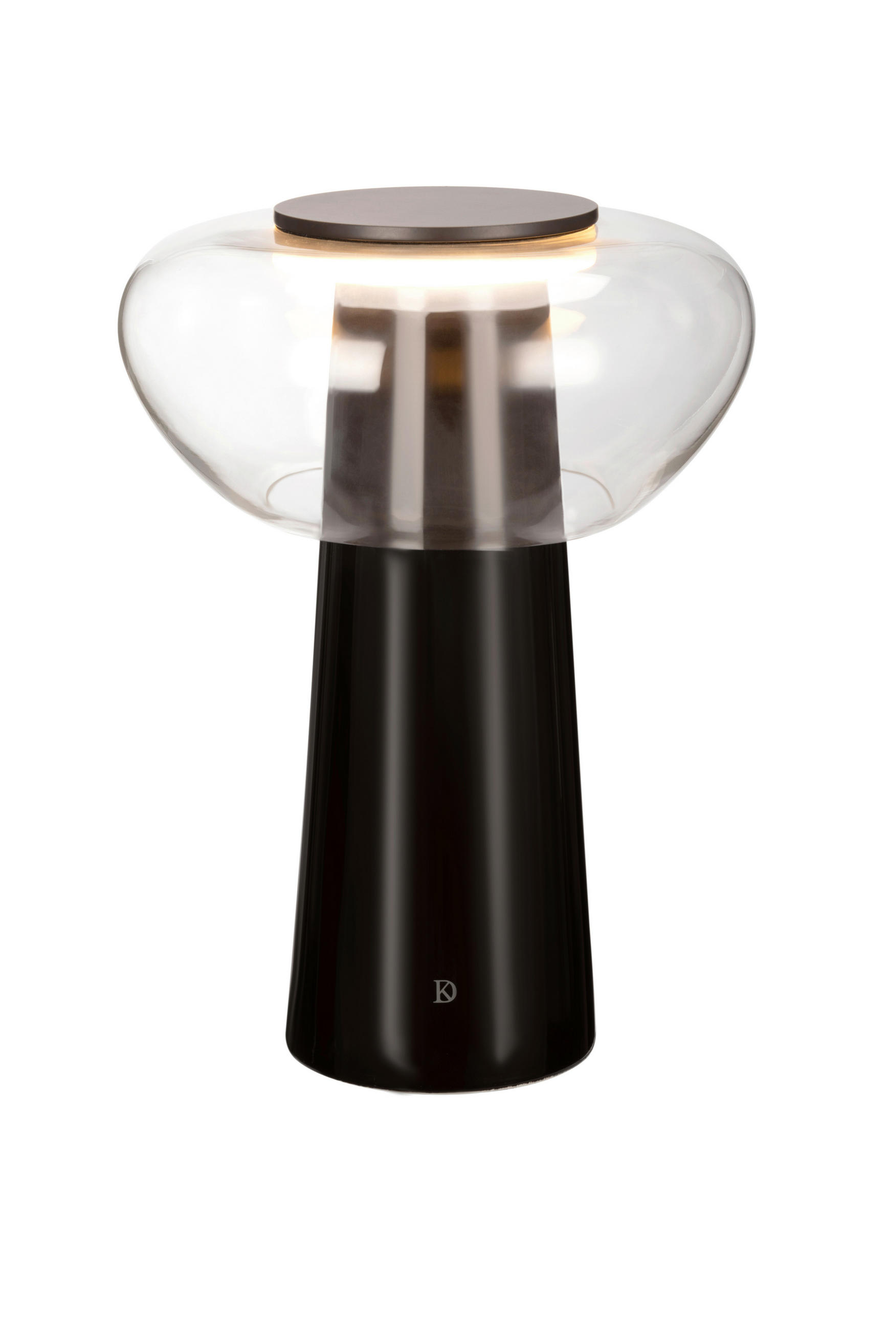 LED-TISCHLEUCHTE 28/38,4 cm   - Schwarz, Design, Glas/Keramik (28/38,4cm) - Dieter Knoll
