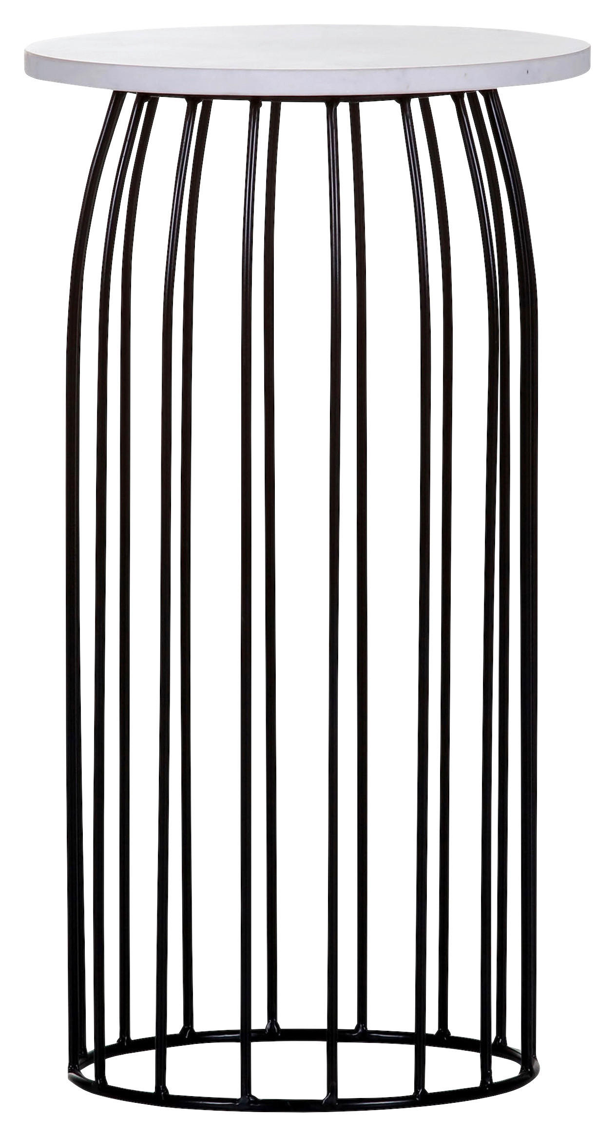 BEISTELLTISCH 30/30/56 cm Schwarz, Weiß rund  - Schwarz/Weiß, Trend, Stein/Metall (30/30/56cm) - Landscape