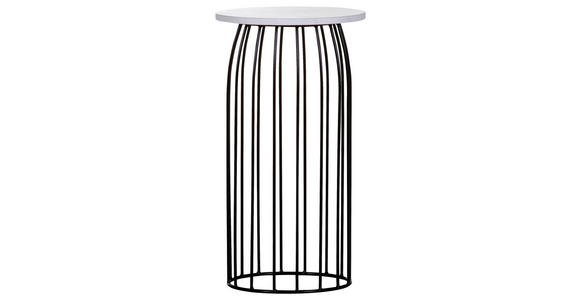 BEISTELLTISCH 30/30/56 cm Schwarz, Weiß rund  - Schwarz/Weiß, Trend, Stein/Metall (30/30/56cm) - Landscape