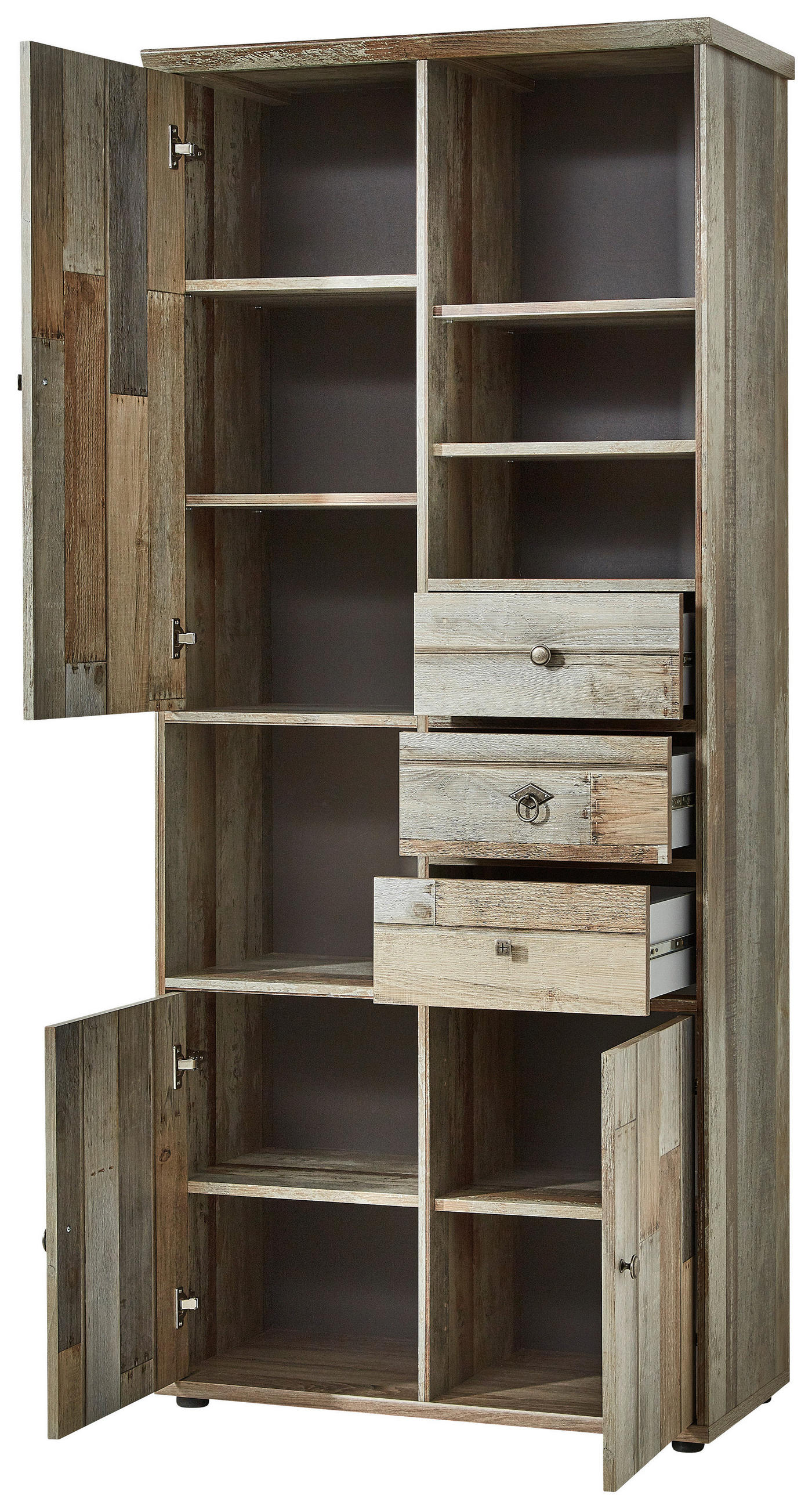 VITRINE in Braun - Anthrazit/Schwarz, Basics, Holzwerkstoff/Metall (83/188/39cm) - Livetastic