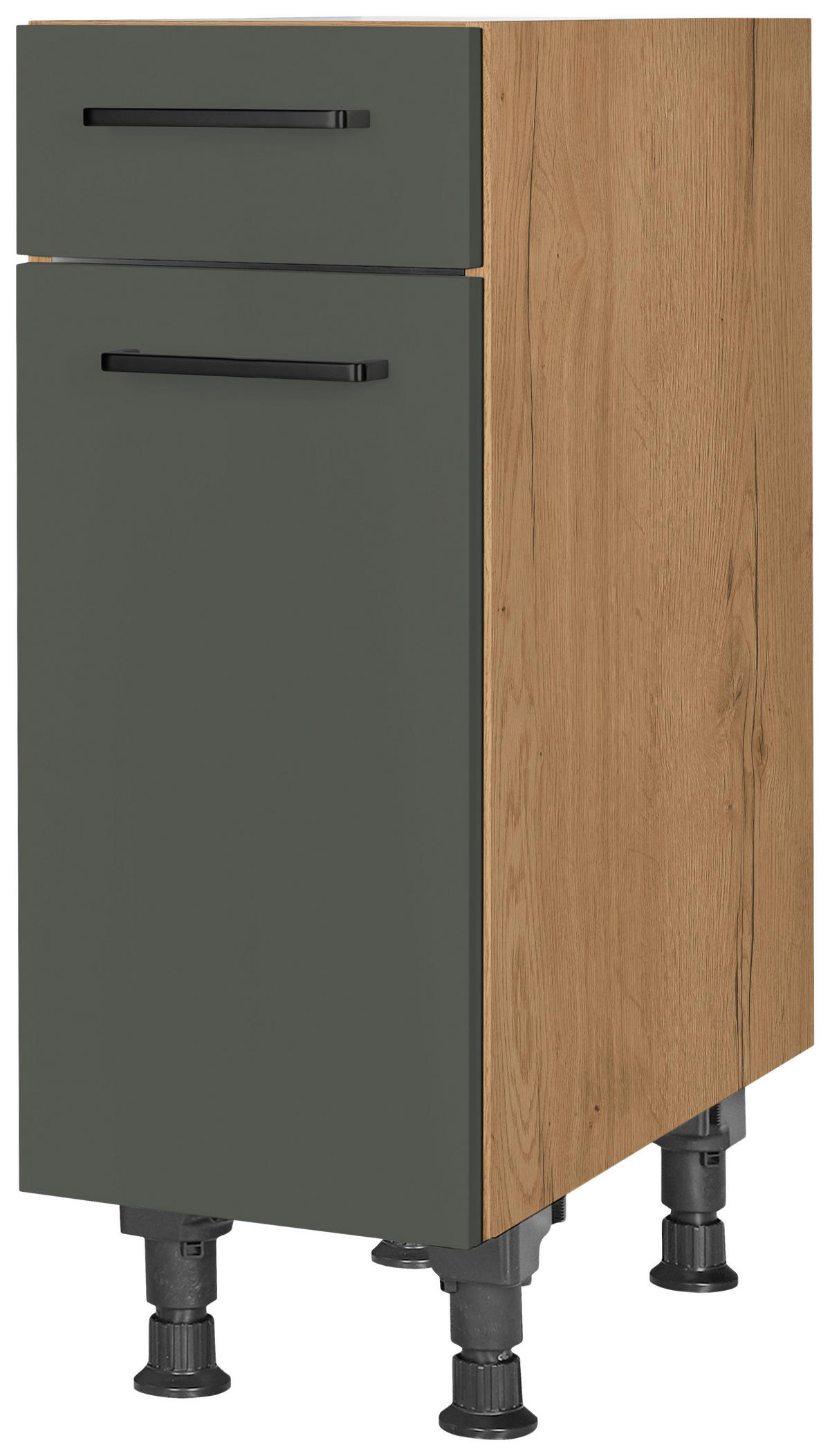 SCHUBKASTENUNTERSCHRANK 30/87/56 cm  in Grün, Eichefarben  - Eichefarben/Schwarz, MODERN, Holzwerkstoff/Metall (30/87/56cm) - Nobilia