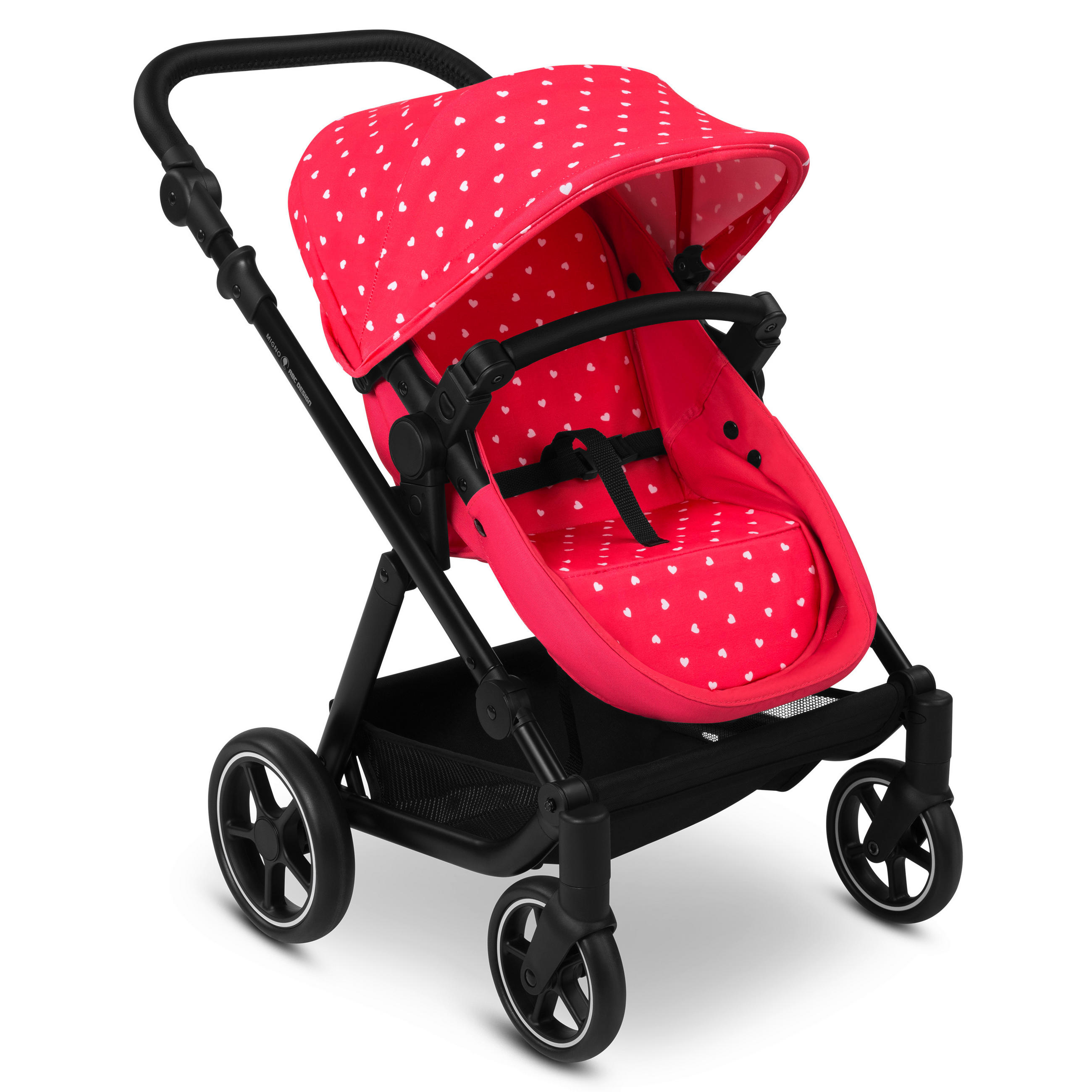PUPPENWAGEN - Pink/Weiß, Basics, Textil/Metall (62/45/67cm) - ABC Design