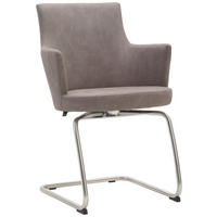 ARMLEHNSTUHL Stahl Mikrofaser  - Edelstahlfarben/Graubraun, Design, Textil/Metall (61/88/61cm) - Venjakob