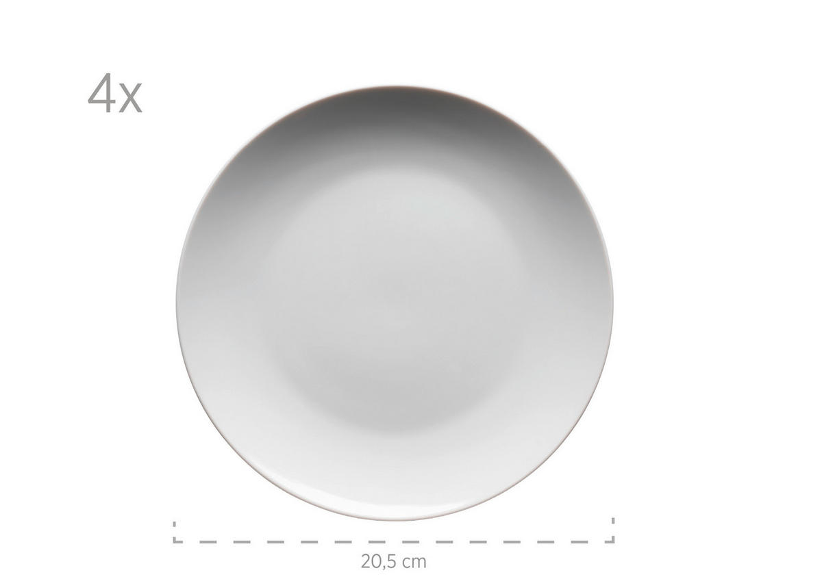 KOMBISERVICE Barca 16-teilig  - Weiss, Basics, Keramik (54,3/26,1/32,6cm) - Mäser