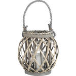 WINDLICHT - Klar/Naturfarben, Trend, Glas/Holz (15/21cm) - Ambia Home