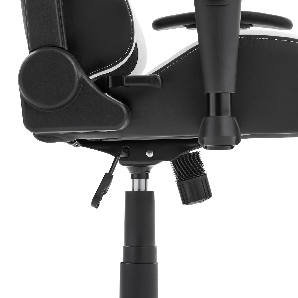 GAMINGSTUHL Schwarz, Weiß Metall, Kunststoff, Textil   - Schwarz/Weiß, Design, Kunststoff/Textil (68/124-134/59cm) - Hom`in