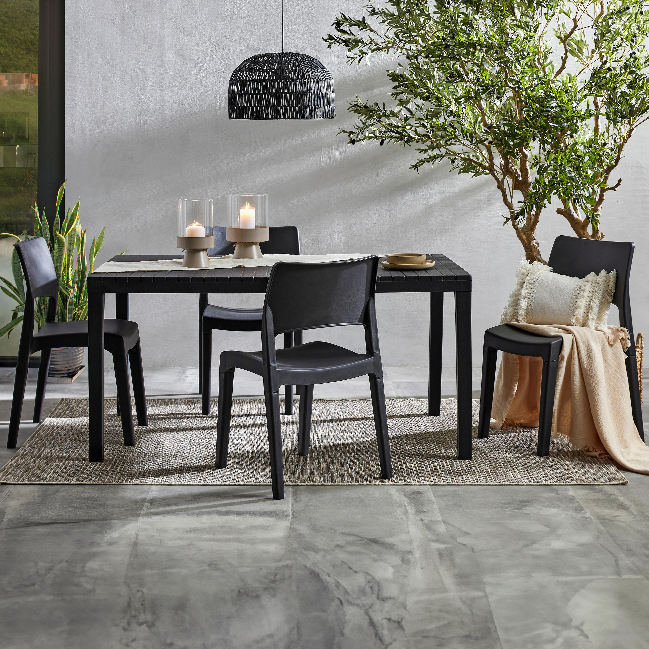 GARTENTISCH 150-220/90/72 cm Kunststoff rechteckig  - Anthrazit, Basics, Kunststoff (150-220/90/72cm) - Ambia Garden