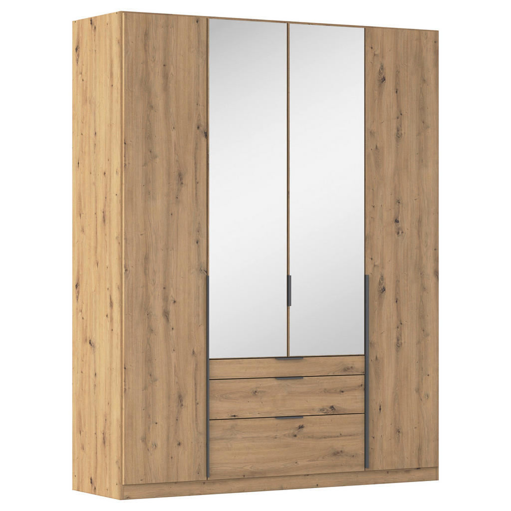 Drehtürenschrank Mit Spiegel 181 Cm Alabama, Eiche