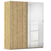 SCHWEBETÜRENSCHRANK 180/223/68 cm 2-türig Eichefarben, Chromfarben  - Chromfarben/Eichefarben, Design, Holz/Holzwerkstoff (180/223/68cm) - Novel