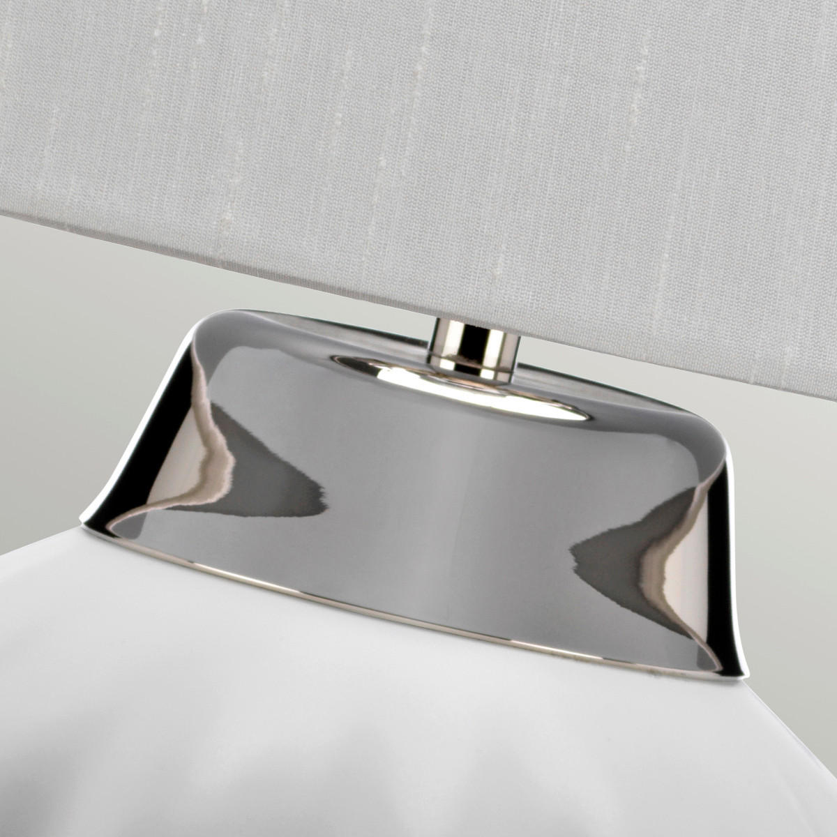 TISCHLEUCHTE - Weiss/Nickelfarben, Design, Keramik/Textil (30/56.2cm) - Elstead Lighting