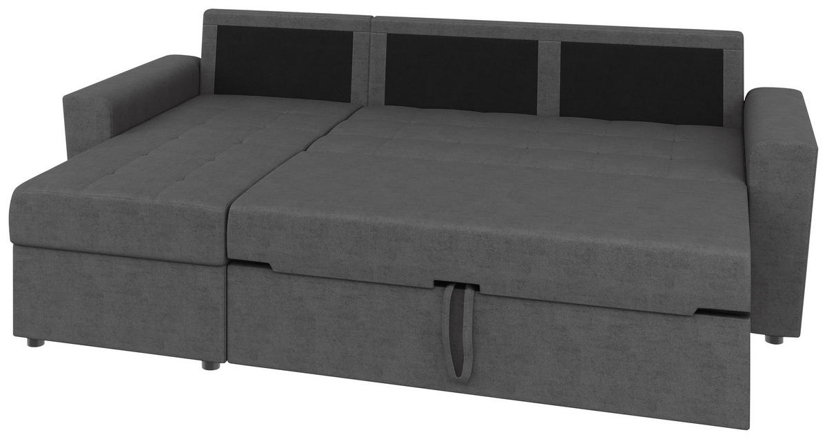 ECKSOFA TERMOLI Grau Jacquard  - Schwarz/Grau, Design, Kunststoff/Textil (231/155cm) - MID.YOU