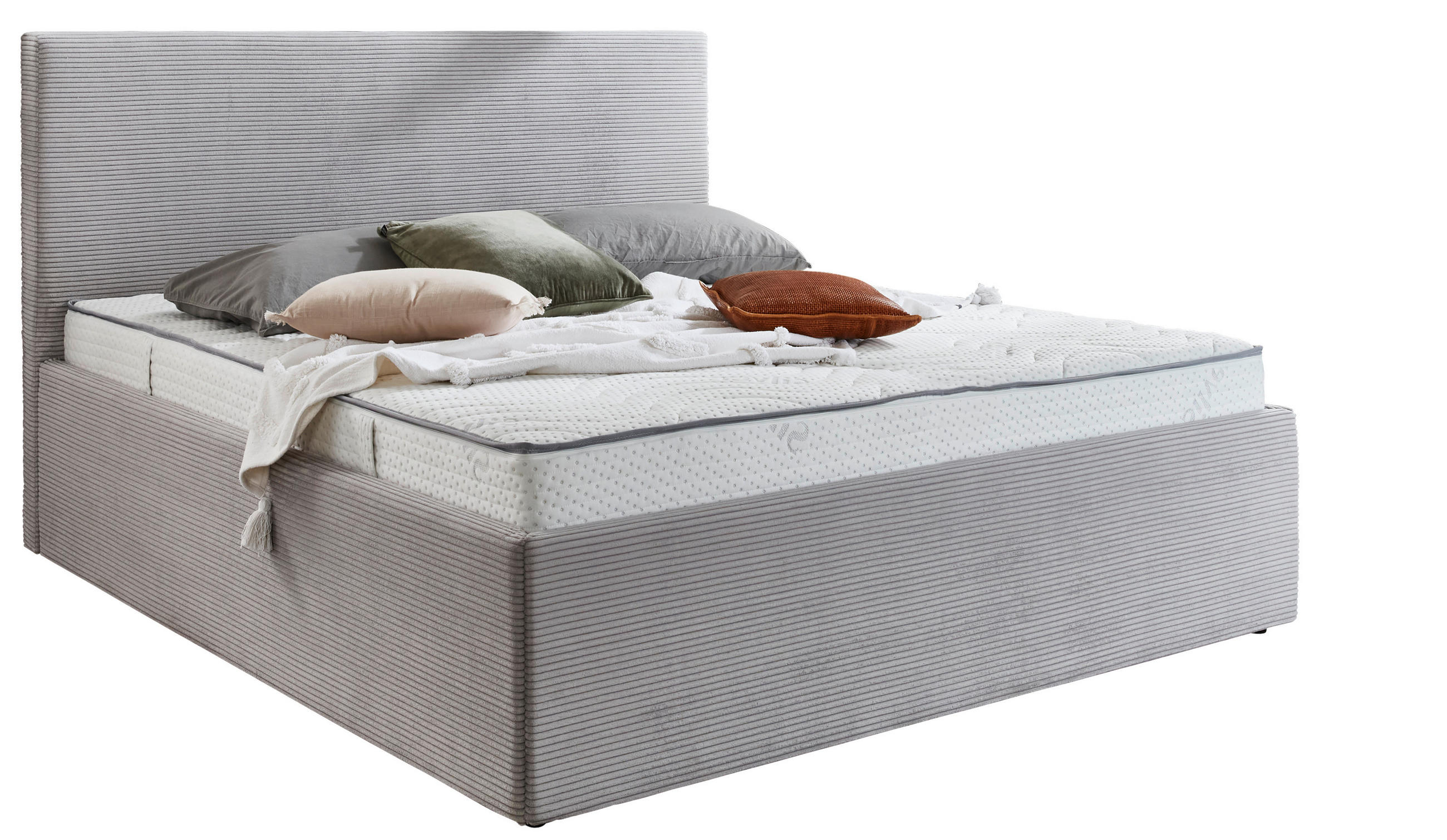 POLSTERBETT Bettkasten 140/200 cm  in Hellgrau  - Hellgrau/Schwarz, Trend, Kunststoff/Textil (140/200cm) - Boxxx
