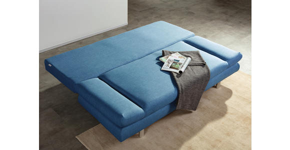 SCHLAFSOFA Flachgewebe Blau - Chromfarben/Blau, Design, Kunststoff/Textil (194/73/91cm) - Xora