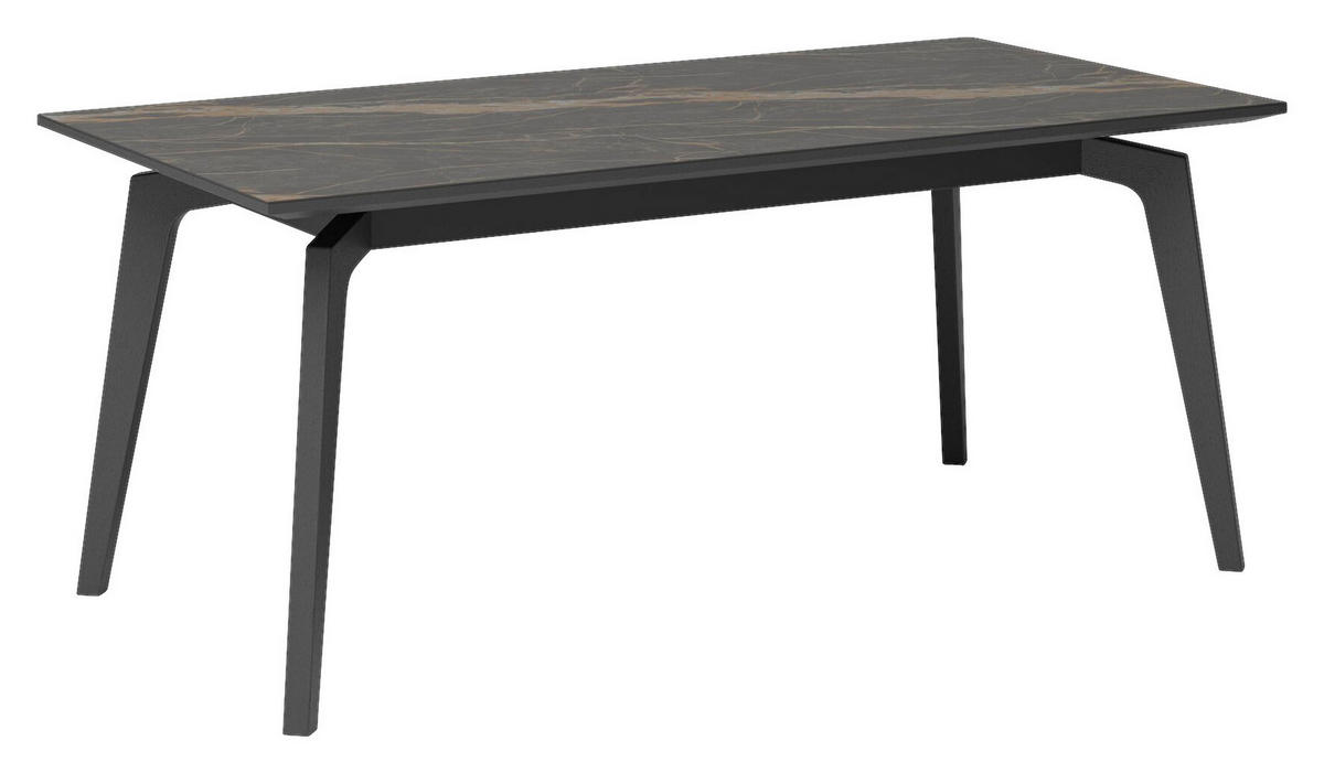 ESSTISCH in Holz, Keramik 180/90/75 cm  - Buchefarben/Schwarz, Design, Holz/Keramik (180/90/75cm) - Joop!