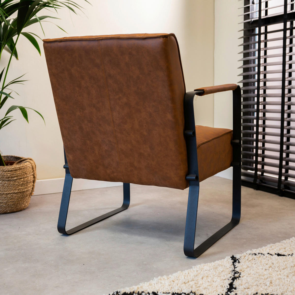 KŘESLO, kov, textil, koňaková - černá/koňaková, Konvenční, kov/textil (75/61/70cm) - MID.YOU