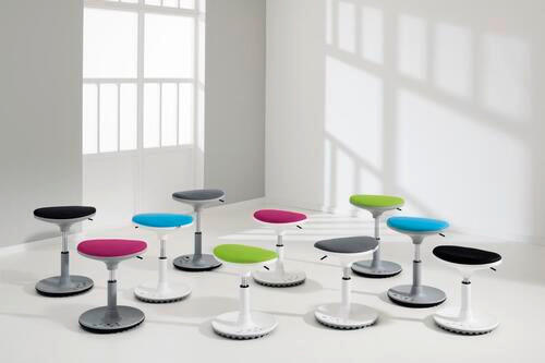 BÜROHOCKER Brombeere, Grau  - Brombeere/Grau, Design, Kunststoff/Textil (38/48/27,5cm) - Paidi