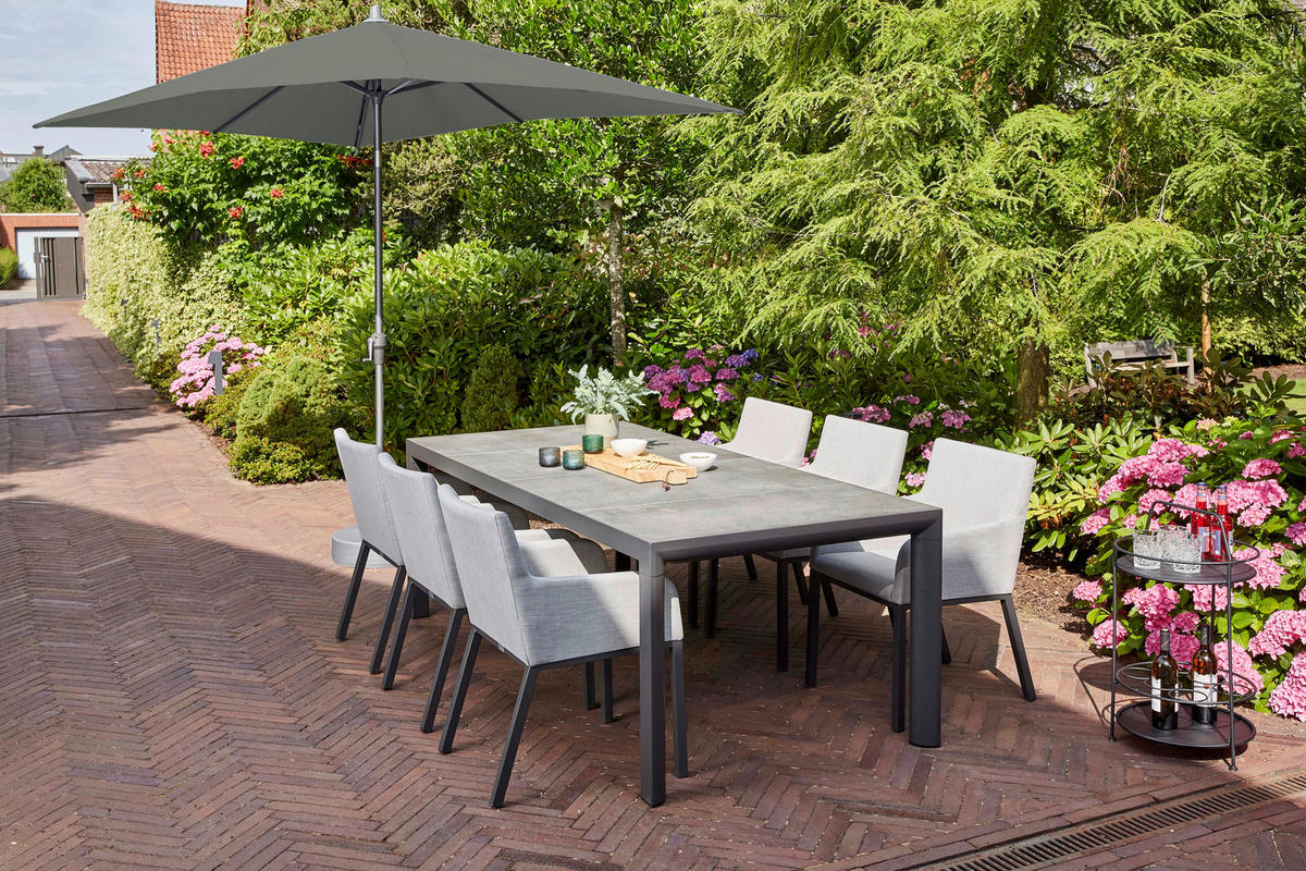 SONNENSCHIRM 300 cm  - Anthrazit/Olivgrün, KONVENTIONELL, Textil/Metall (300/200cm) - Siena Garden