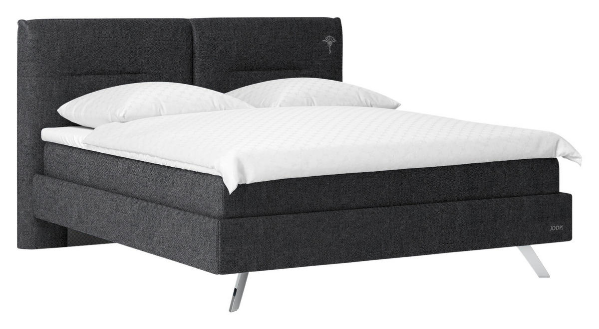 POLSTERBETT Anthrazit 200/200 cm  - Anthrazit/Alufarben, Design, Textil/Metall (200/200cm) - Joop!