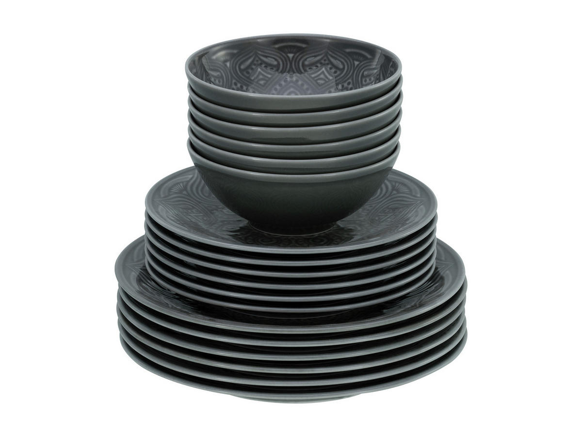 SERVIS 18 delar  - grå, Basics, keramik (66/28,5/28cm) - Creatable
