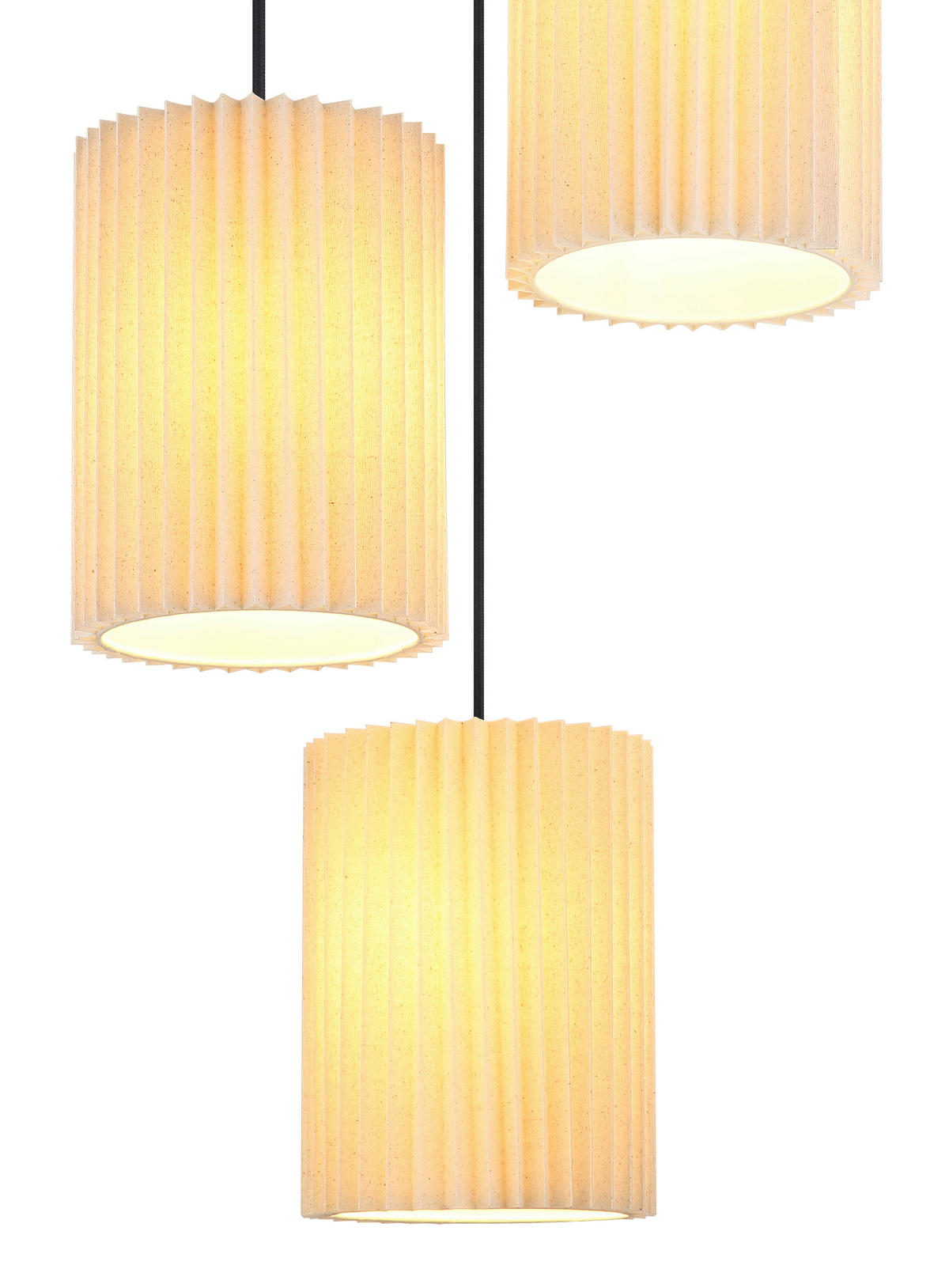 HÄNGELEUCHTE 46/120 cm    - Schwarz/Naturfarben, Basics, Textil/Metall (46/120cm) - Globo