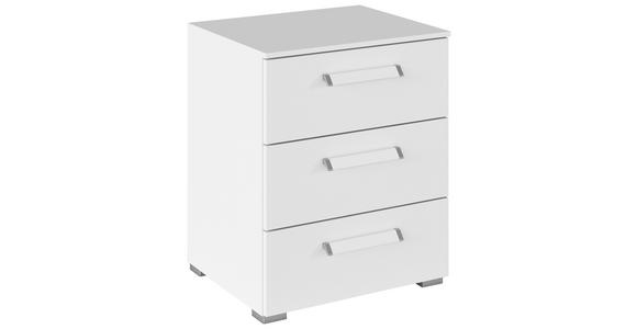 NACHTSCHRANK 50/61/42 cm  - Silberfarben/Weiß, Design, Holzwerkstoff/Metall (50/61/42cm) - Novel