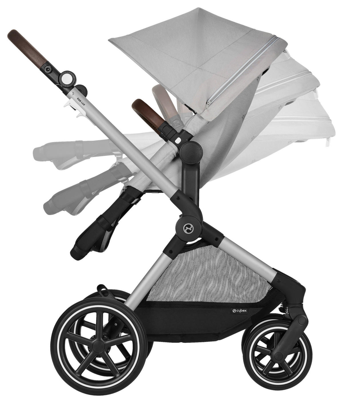 SET DJEČJIH KOLICA  EOS Lux inkl.  Aton B2  - siva/srebrne boje, Basics, tekstil/metal (92/53/50,8cm) - Cybex
