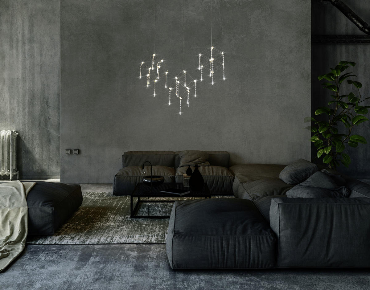 LED-HÄNGELEUCHTE 80/106 cm  - Chromfarben/Transparent, LIFESTYLE, Kunststoff/Metall (80/106cm) - Näve