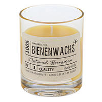 KERZE IM GLAS - Honig, Basics, Naturmaterialien (6,5/7,9cm)