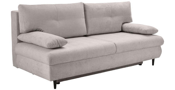 SCHLAFSOFA Chenille Beige  - Beige/Schwarz, KONVENTIONELL, Holz/Textil (212/97/105cm) - Carryhome