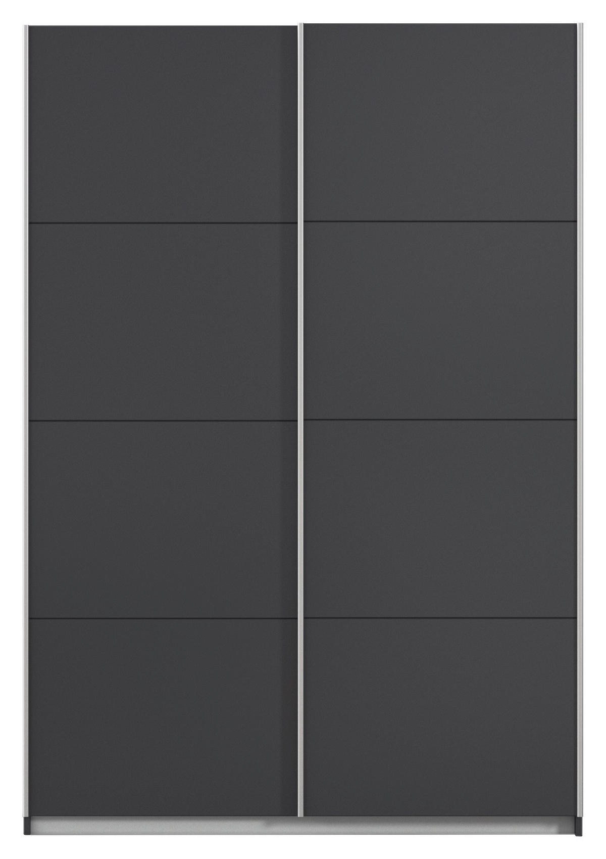 SCHWEBETÜRENSCHRANK in Graphitfarben  - Alufarben/Graphitfarben, Modern, Holzwerkstoff/Metall (136/197/61cm) - Rauch Möbel