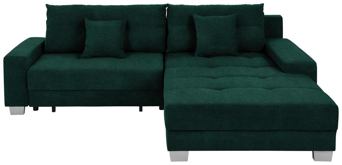 HÖRNSOFFA i flatväv mörkgrön  - silver/mörkgrön, Klassisk, trä/textil (273/192cm) - MID.YOU