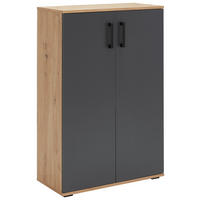 SCHUHSCHRANK Anthrazit, Eiche Artisan  - Anthrazit/Schwarz, KONVENTIONELL, Holzwerkstoff/Kunststoff (70/106/29,5cm) - Xora