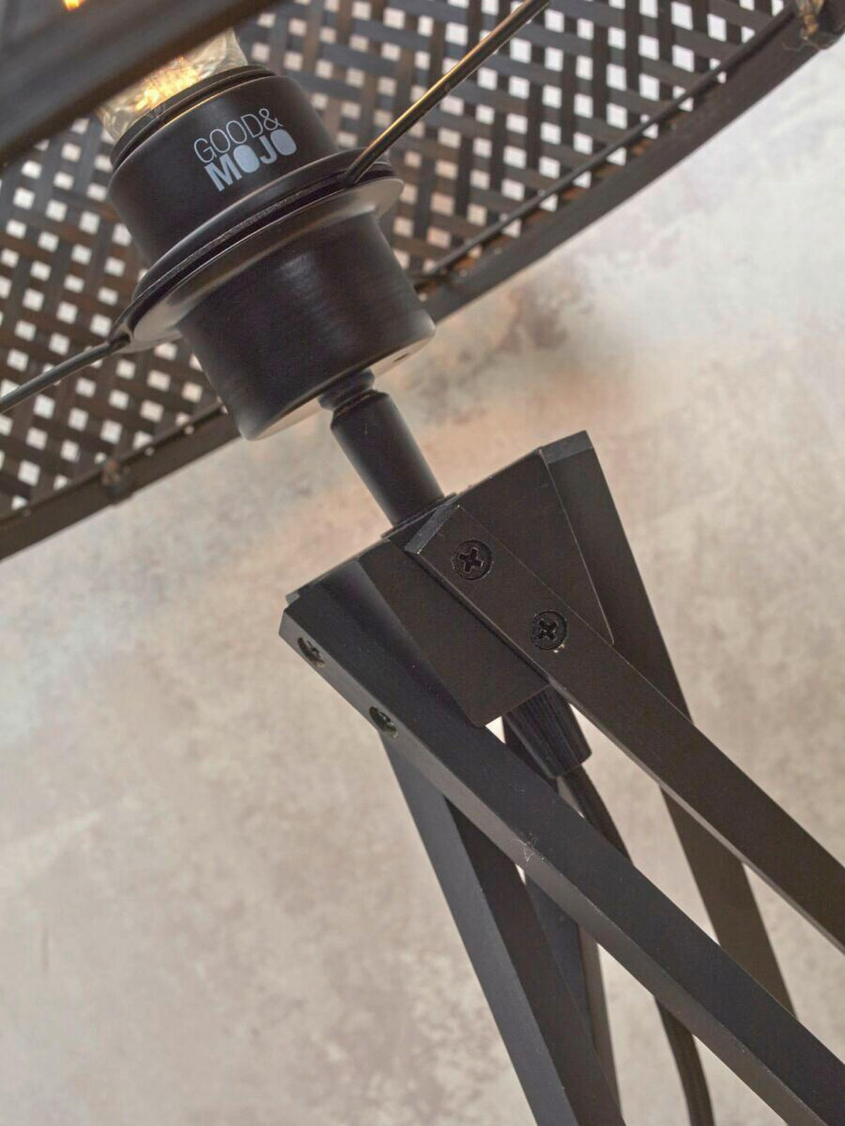 STOLNÍ LAMPA, nástěnný stmívač, 32/56/32 cm - černá, Trend (32/56/32cm) - Good & Mojo