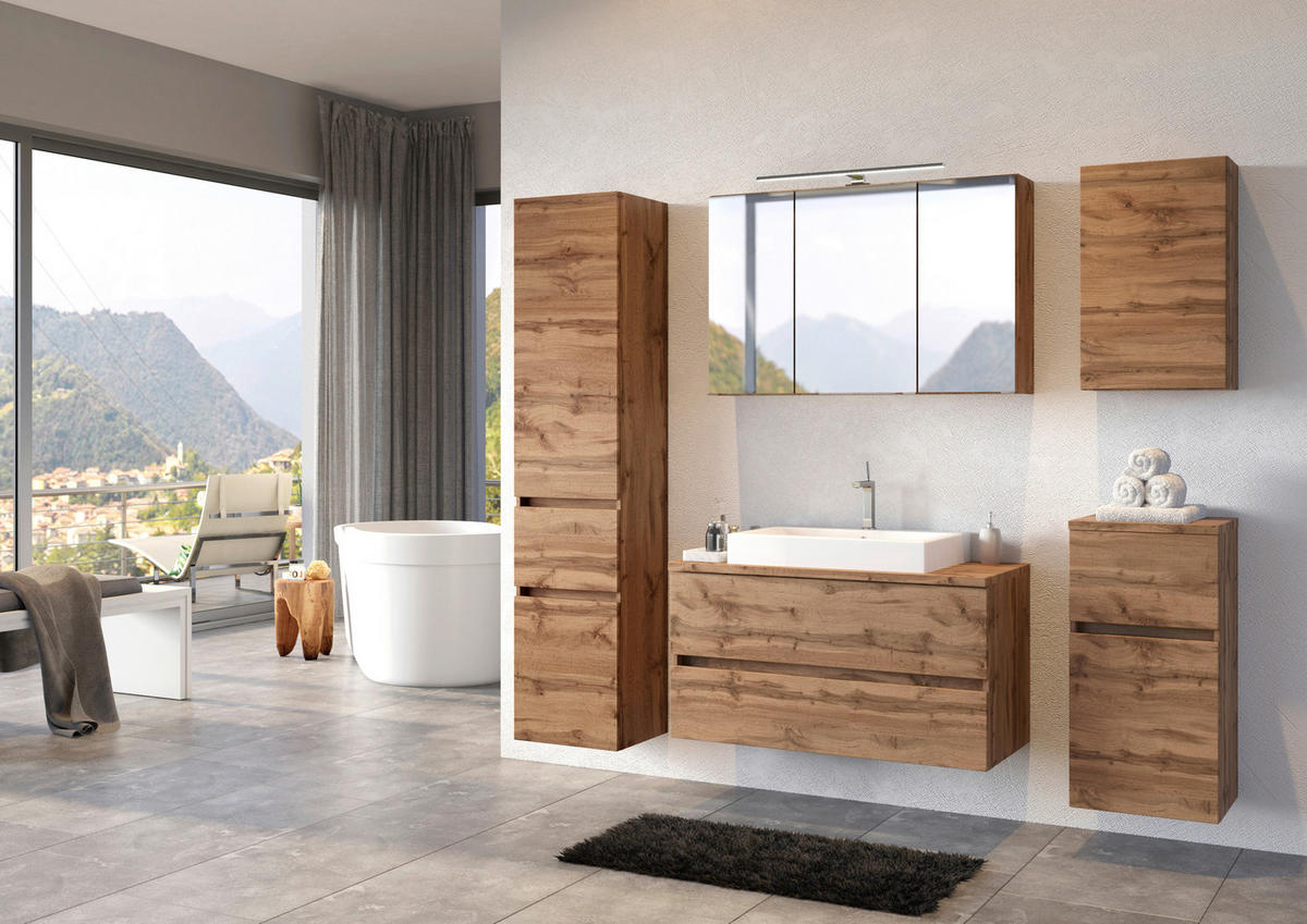 UNTERSCHRANK 40/81,5/35 cm   - Eiche Wotan/Silberfarben, MODERN, Holzwerkstoff/Kunststoff (40/81,5/35cm) - Held