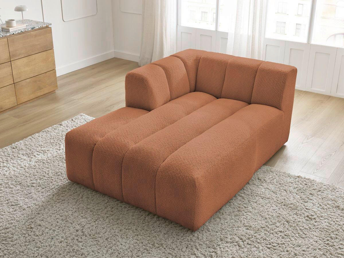 SOFAELEMENT ANNECY Bouclé Orange  - Schwarz/Orange, MODERN, Kunststoff/Textil (120/72/170cm)