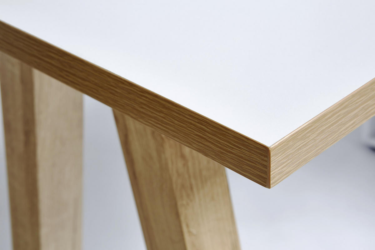 ECKSCHREIBTISCH 140/110/76 cm  in Eichefarben, Weiss  - Weiss/Eichefarben, Design, Holzwerkstoff (140/110/76cm)