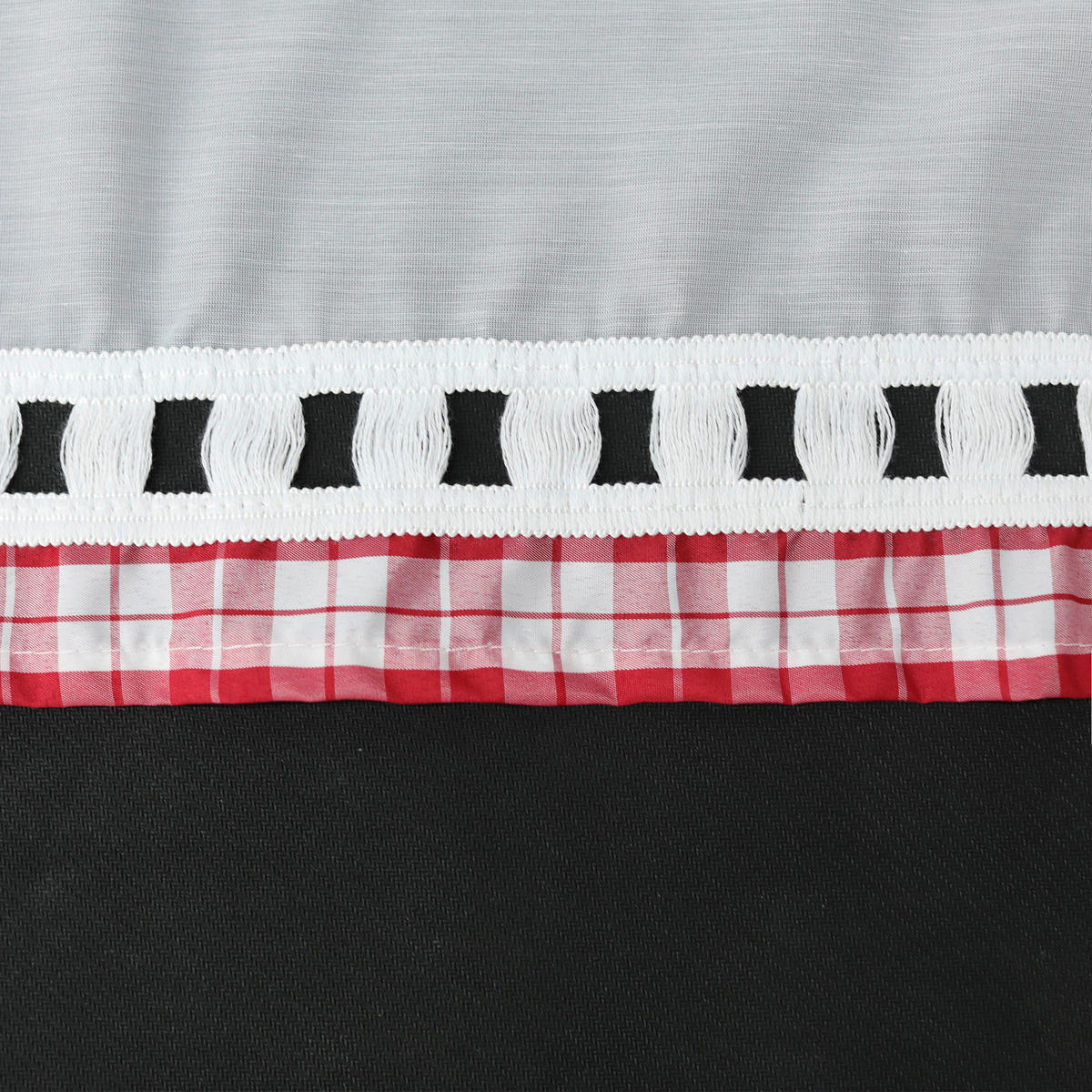 KURZGARDINE   90/60 cm   - Rot/Weiß, Basics, Textil (90/60cm)