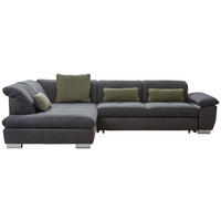 ECKSOFA Dunkelgrau Chenille  - Chromfarben/Dunkelgrau, Design, Textil (242/313cm) - Xora