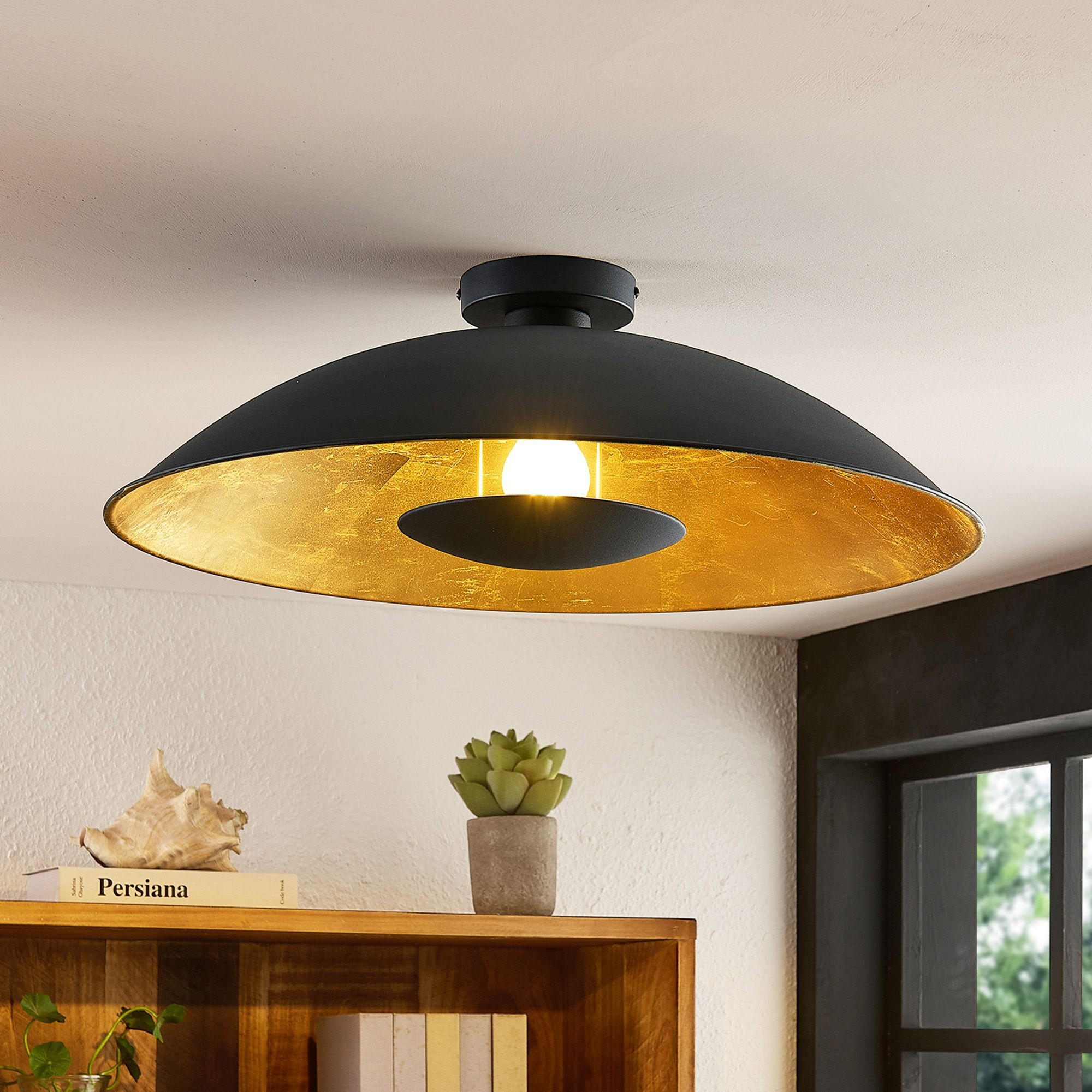 Marama Deckenleuchte Crawley Gold, Schwarz 20 cm