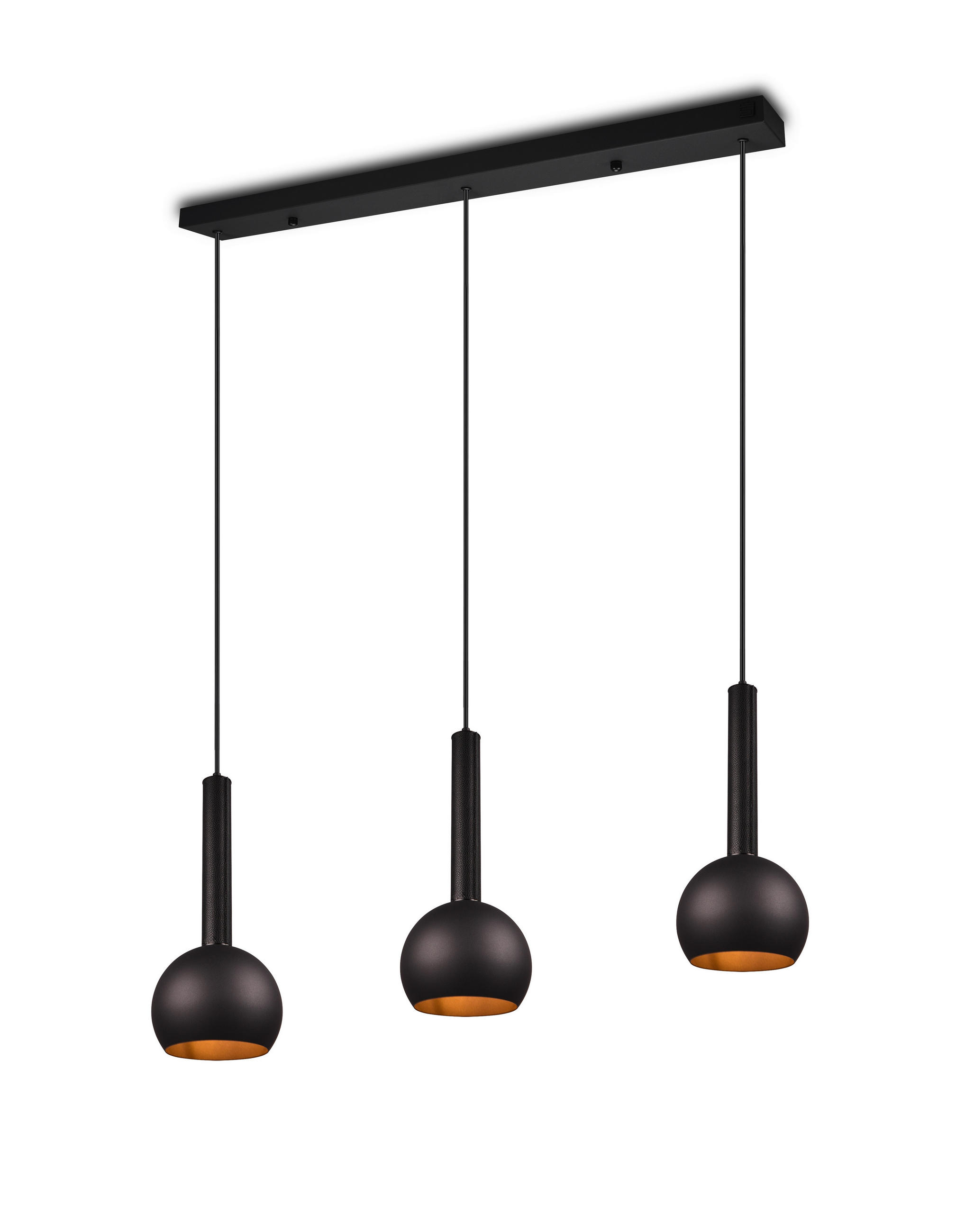 HÄNGELEUCHTE 100/200/20 cm  - Schwarz, Design, Leder/Metall (100/200/20cm) - Cinque