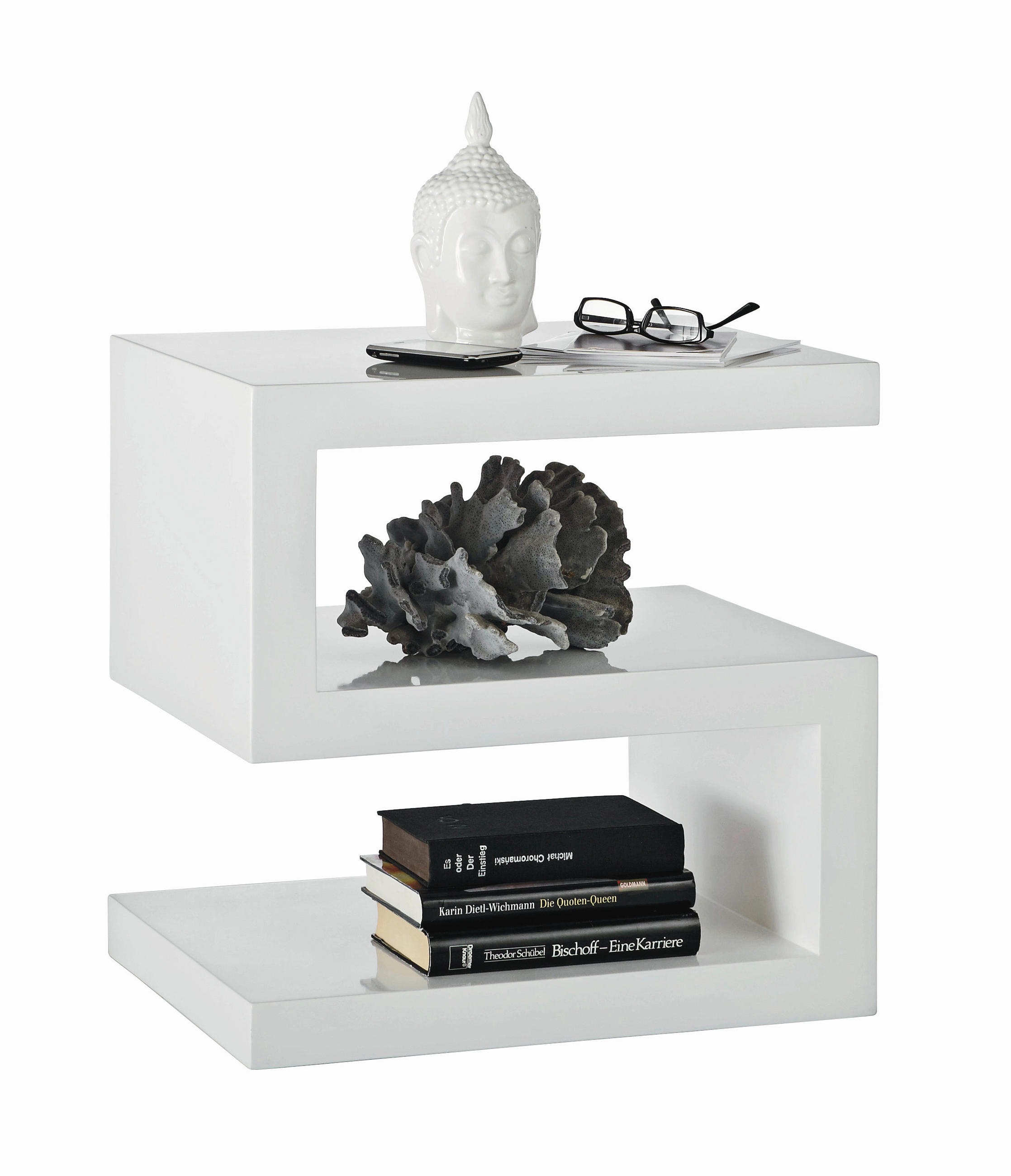 KISASZTAL faalapú anyag 50/38/50 cm  - magasfényű fehér, Design, faalapú anyag (50/38/50cm) - Xora